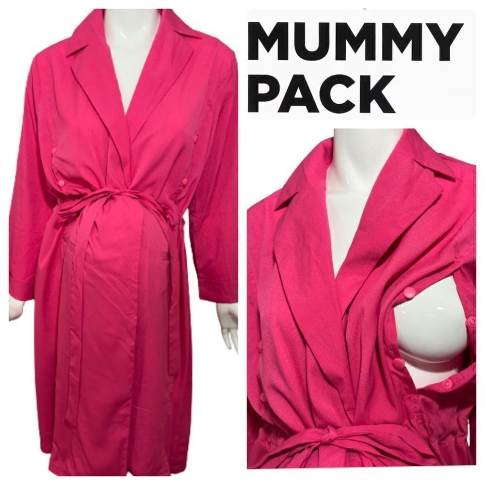 NWT Mummy Pack Hot Pink Nursing/Maternity Robe - S